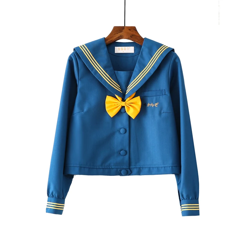 Uniformes japoneses Jk para niñas, traje de marinero para la escuela secundaria, trajes coreanos para estudiantes, falda azul Seifuku