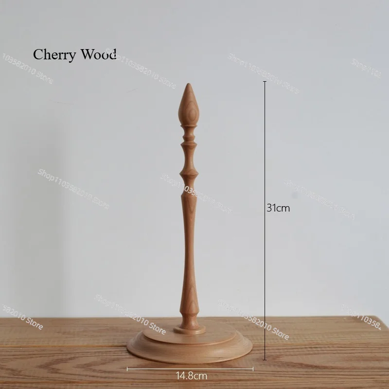 French Retro Medieval Solid Wood Kitchen Tissue Holder Vertical Walnut Paper Holder Roll Holder
