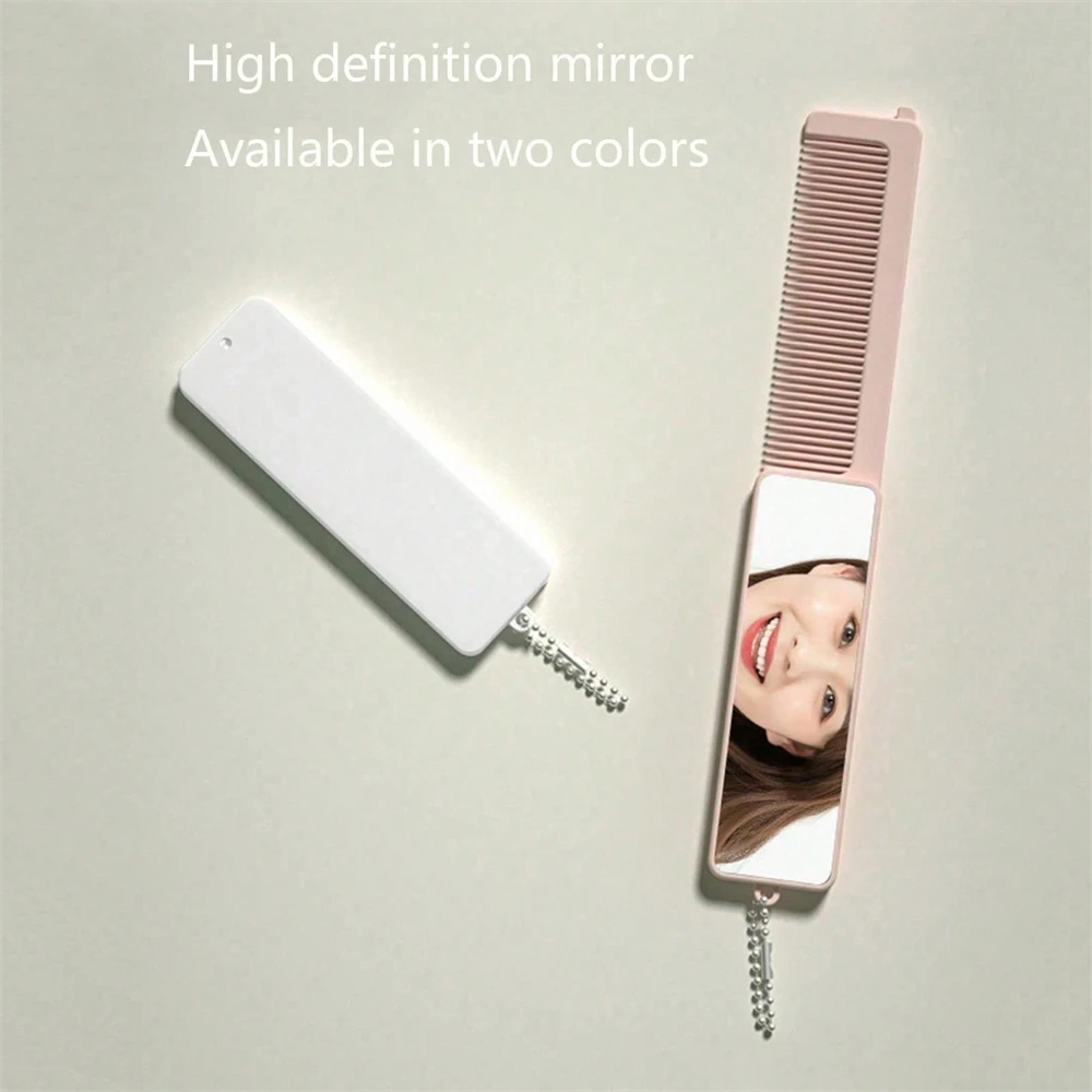 Portable Small Mirror Portable Mirror Comb Foldable Mirror Makeup and Dressing Tool Light Mirrors Makeup
