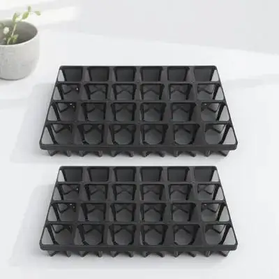 

2pcs Durable Plastic Seedling Tray For Germination Gardening Plant Growing Boxes Racks Hydroponic Grower Storage Vegetable