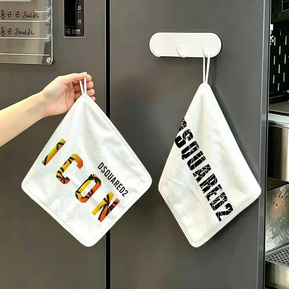 Design D-d-dsquared2S Polyester Cotton Hanging Kitchen Towel, Absorbent Hand Wiping Cloth For Daily Cleaning Drying