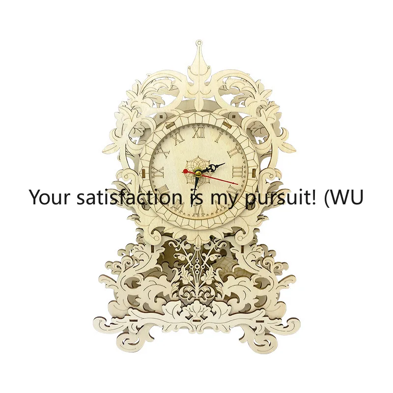 

Handmade DIY assembly European clock 3D three-dimensional puzzle pendulum wooden creative desktop ornament puzzle
