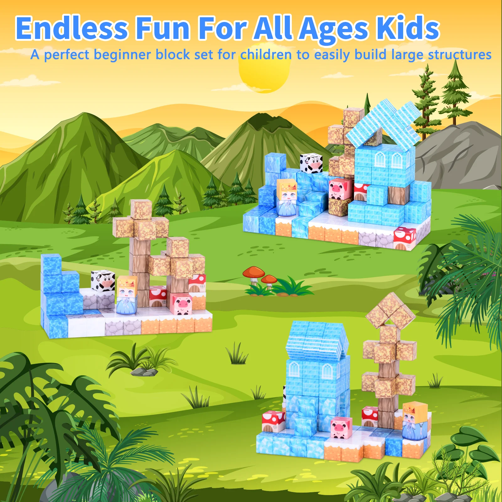 مخصص 100 قطعة 2025 اللبنات المغناطيسية مجموعة ألوان نابضة بالحياة الحرة بناء تصميم الجذعية التعليم اللعب هدية عيد للأطفال