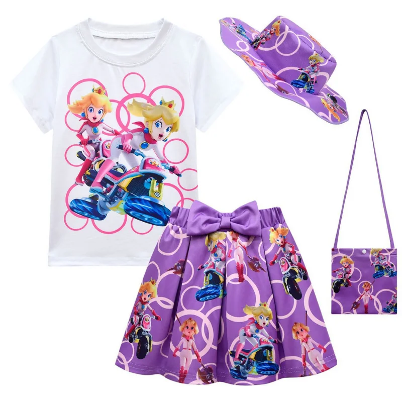 여름 옷 소녀 Gabbys T 셔츠 스커트 세트 Gabby 고양이 카니발 할로윈 코스프레 의상 생일 파티 의류