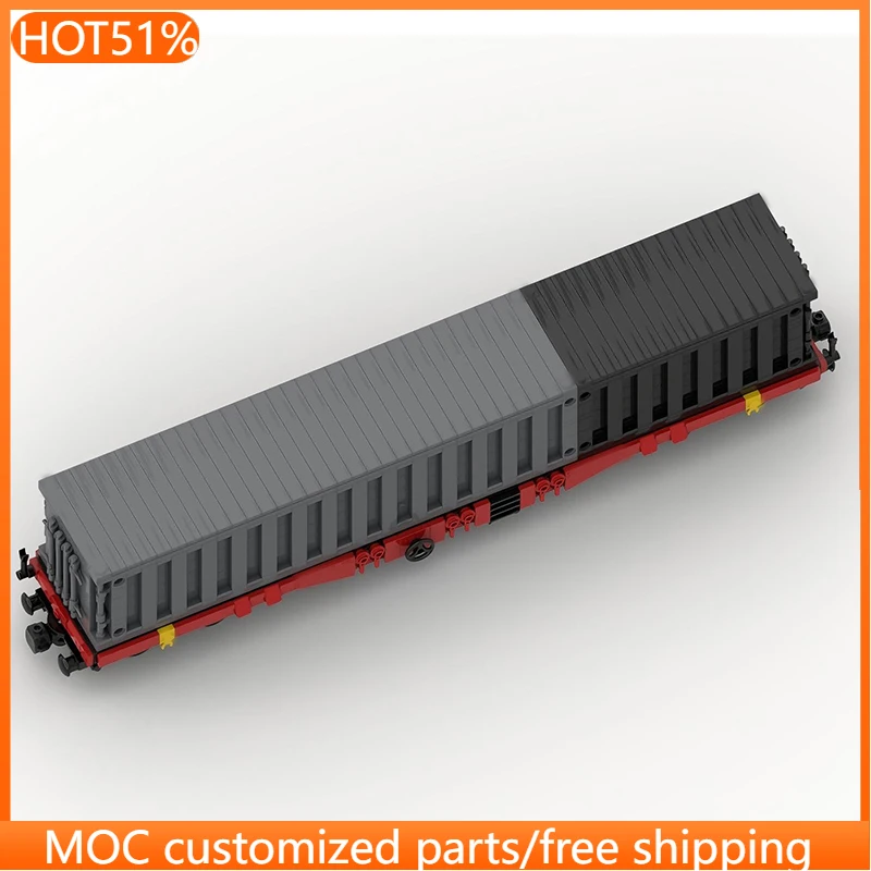 753 PCS transport Containerwagon with 20ft 40ft container MOC Customize Modular Building Block Technology DIY Holiday Toy Gifts