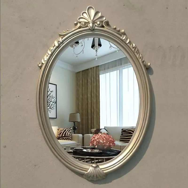 

Round Modern Mirror Decorative Shower Frame Aesthetic Bathroom Display Mirror Makeup Nordic Miroir Decoratif Household Products