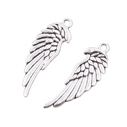 12pcs Charms Double Sided Angel Wings 33x12mm Antique Making Pendant fit,Vintage Tibetan Silver color,DIY Handmade Jewelry