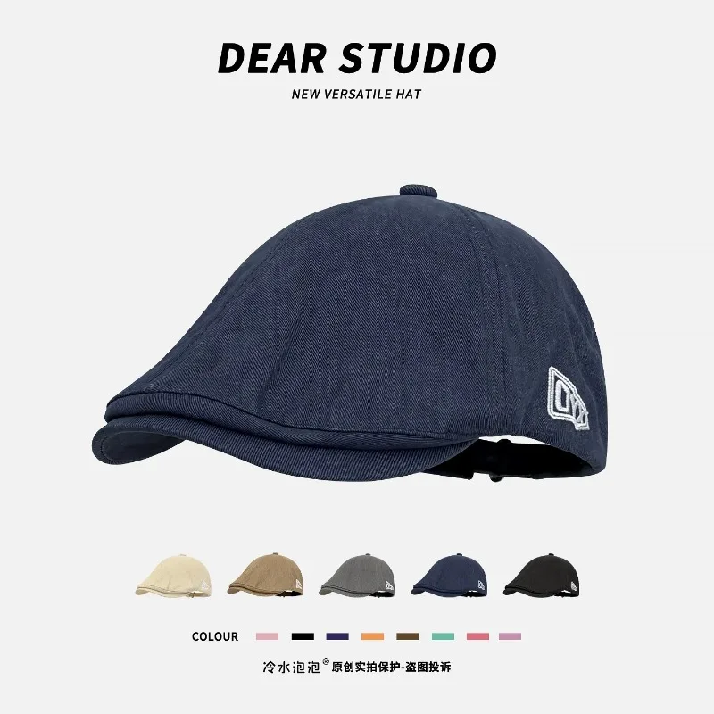 

Кепки в стиле ретро с простым принтом для мужчин, весенне-летние повседневные солнцезащитные универсальные береты для женщин