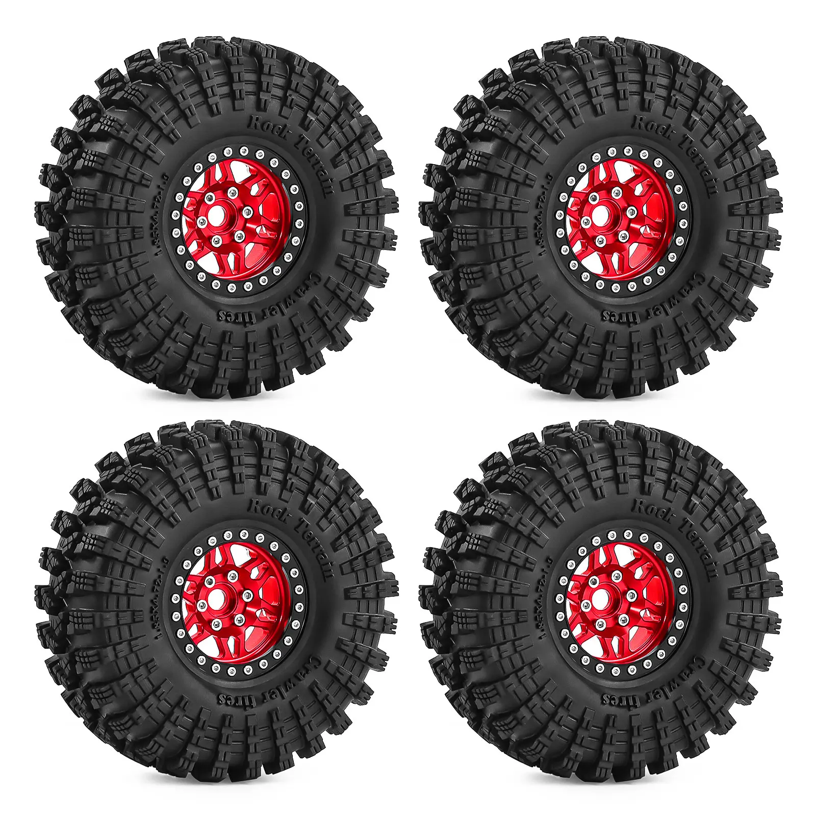 1.9 Inch Beadlock Wheels Tires 12mm Hex for TRX4 SCX10 Capra Axial SCX24 Traxxas Enduro RC Crawler Truck Upgrade Parts 5