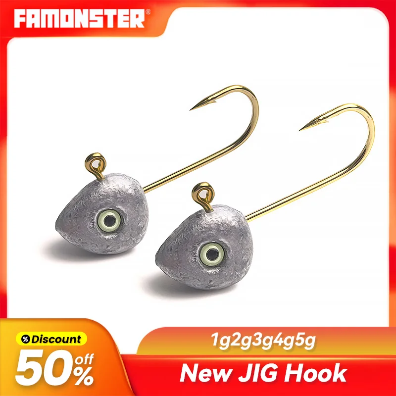 

Famonster 10pcs 1g2g3g4g5g Fishing Lure Mini lead fish Hook Swimbait Carp Bass Pike Bait head Slow Jig Metal Wobbler Shad