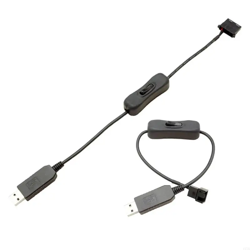 4X7A Line USB to 4Pin PC Sleeved Power Cable with ON Off Adapter