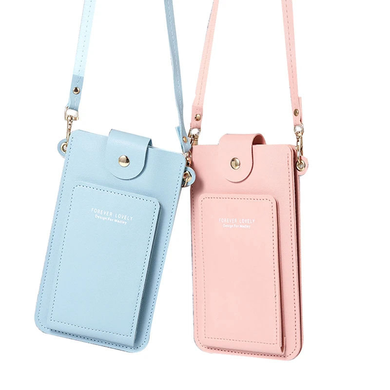 Cellphone Shoulder Bag Women PU Leather Crossbody Bag Mobile Phone Bag New Handbag Card Holder Messenger Bag Flap Wallet Pockets