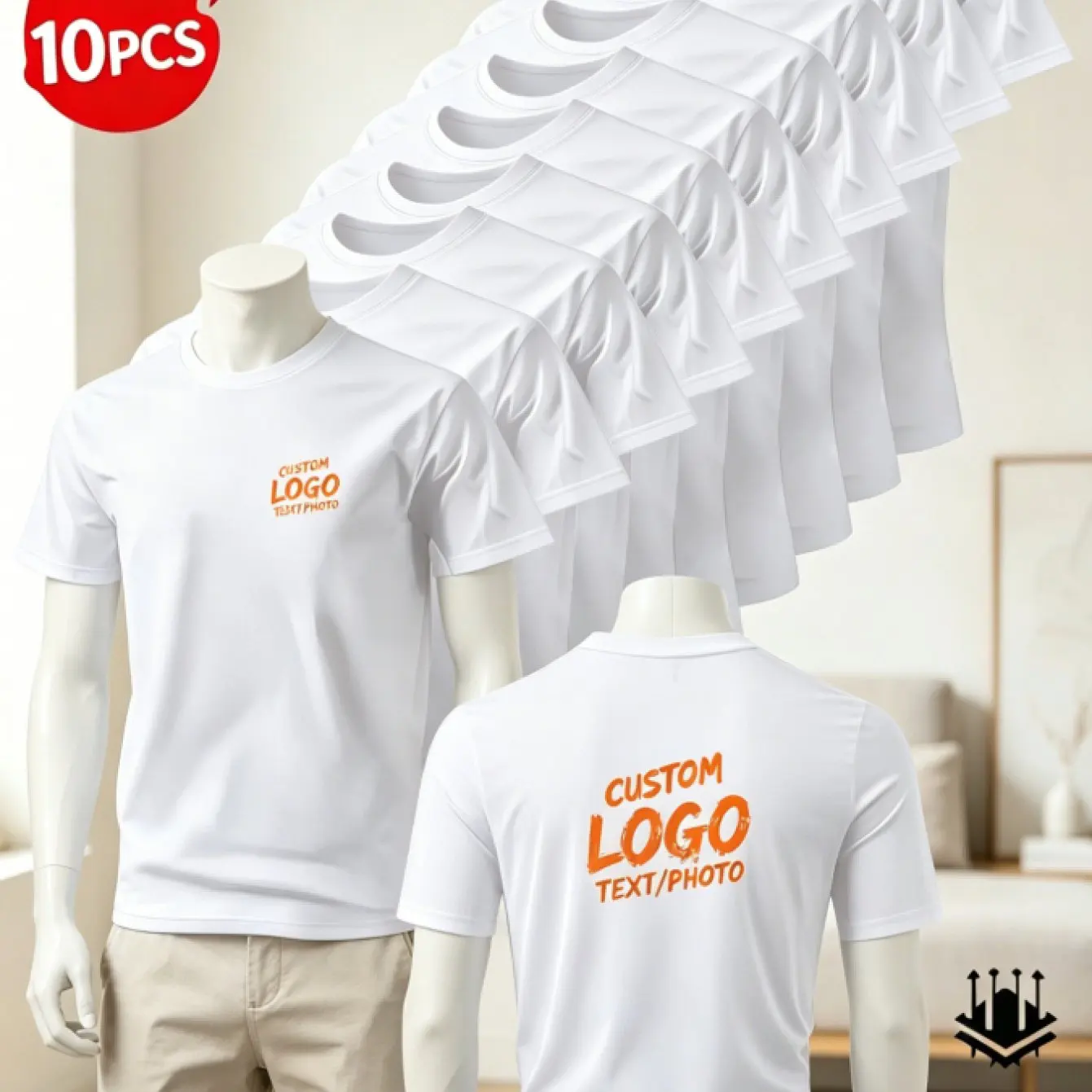 10-Piece Custom T-Shirts Suitable for Both Men and Women, Quick-Drying and Breathable Short-Sleeved Shirts, with Your Personaliz