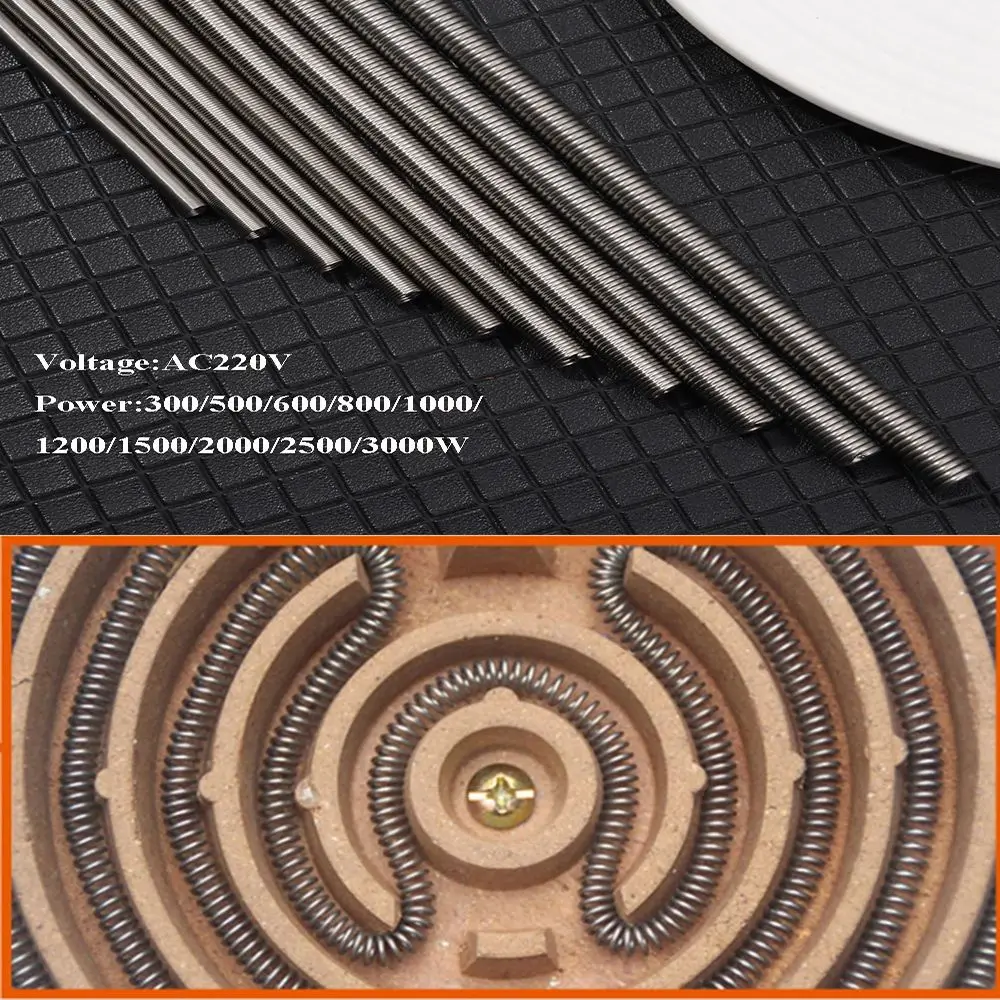 1Pc 220V 300/500/600/800/3000W Furnace Heating Element Coil Heater Wire Max 600C Electric Stove Resistance Wire