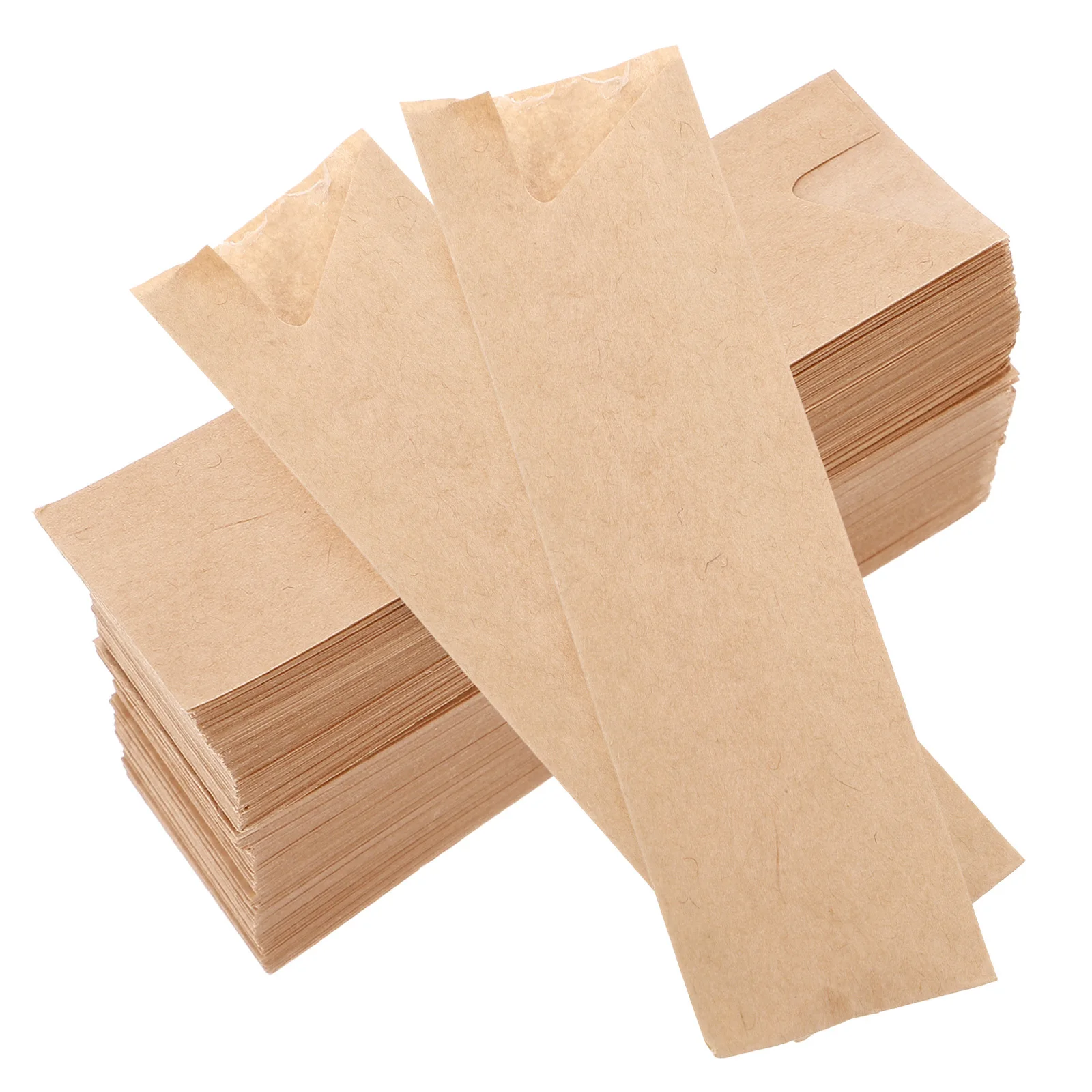 

200Pcs Kraft Paper Chopstick Sleeves Waterproof Oil-Resistant Yellow Disposable Cutlery Wrappers for Restaurant Utensil Bag