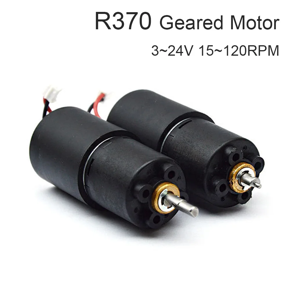 R370 Geared Motor DC 3-24V High Torque Multipurpose Reduction Motor for Power Generation Experiment , R370 Geared Motor