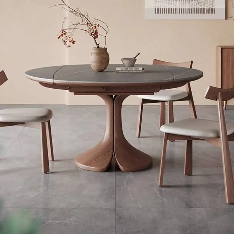 

Design Nordic Wood Dining Tables Wood Marble High Oak Home Round Dining Tables Kitchen Extendable Mesas De Comedor Furniture