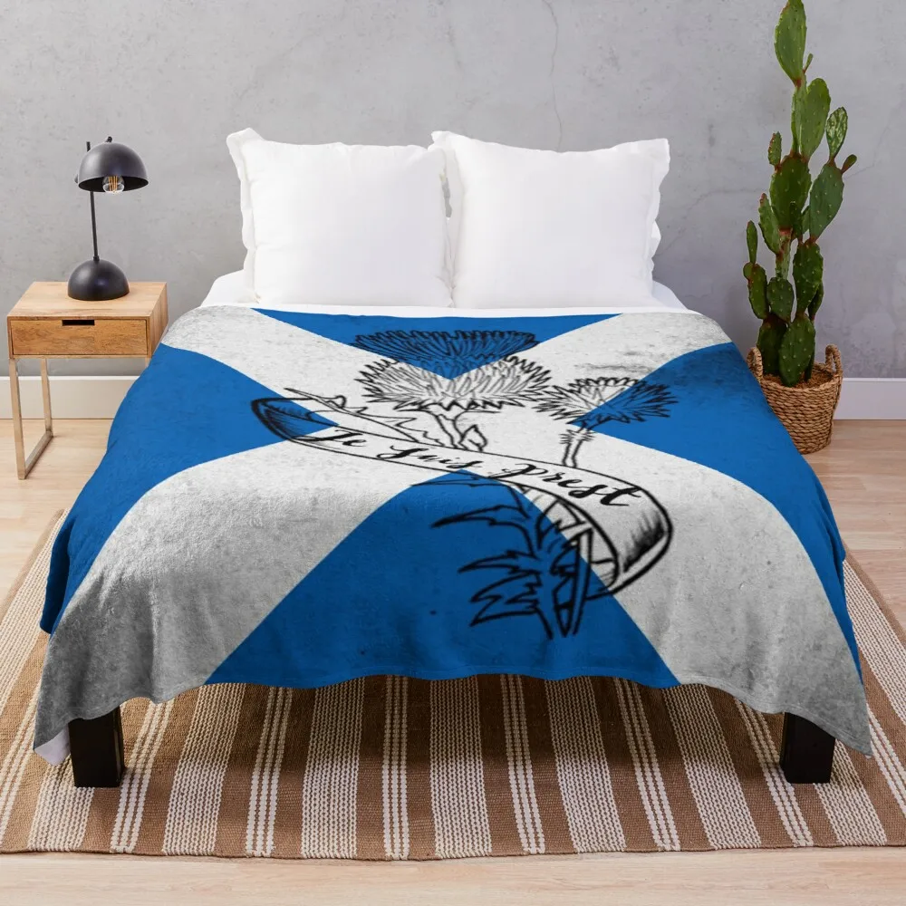 

SCOTLAND FLAG Throw Blanket decorative throw blanket embroidered blanket for sofa blanket luxury brand