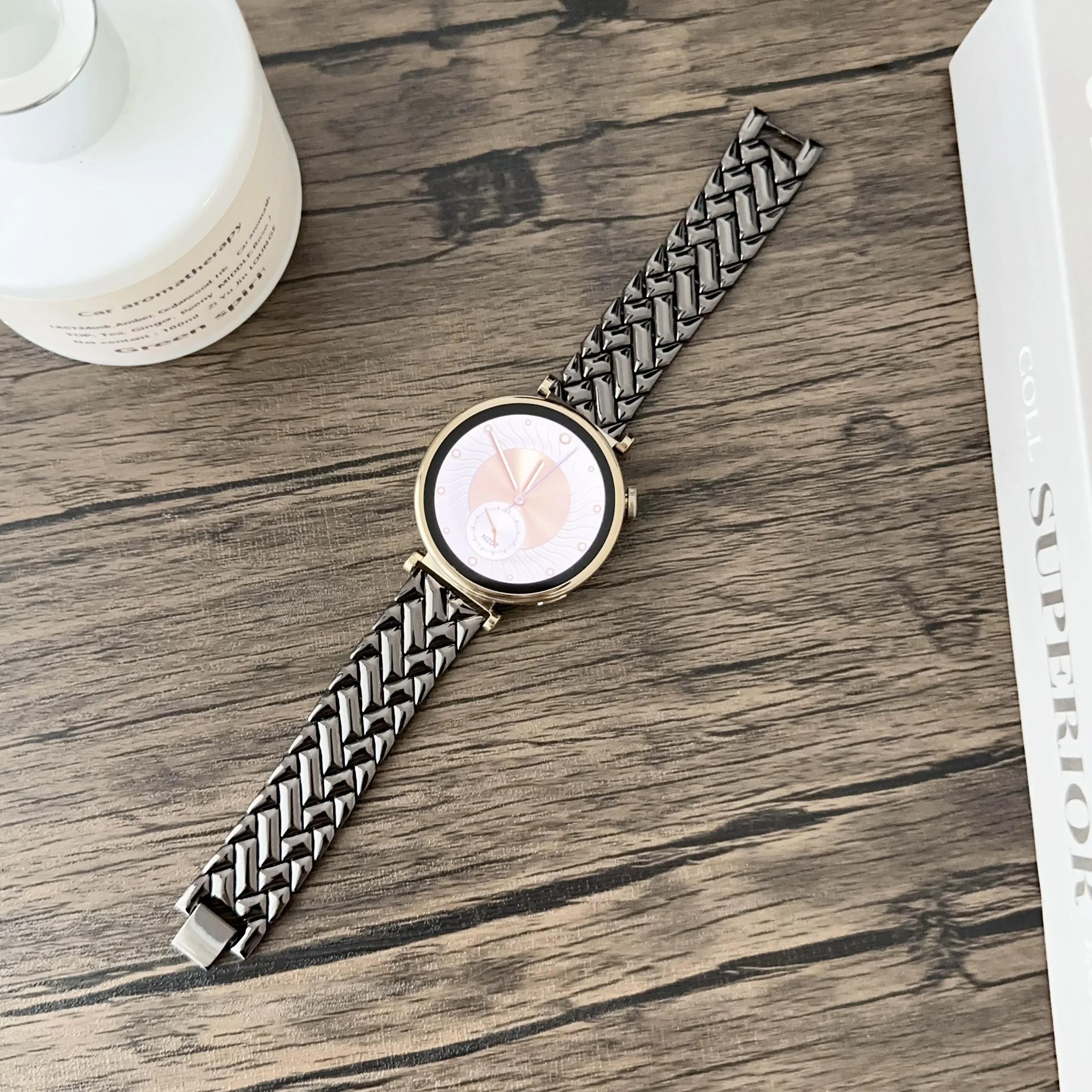 สายรัดข้อมือสแตนเลส18มม. เหมาะสำหรับนาฬิกา Huawei GT4 5 41มม. สายนาฬิกาอัจฉริยะสำหรับผู้หญิงเด็กผู้หญิงผู้หญิง