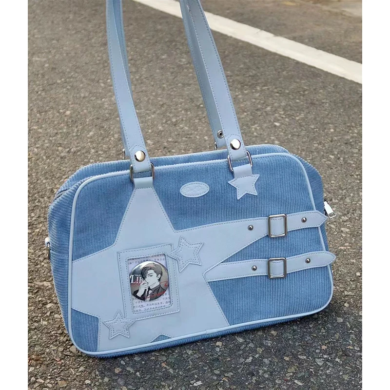 HAEX Luxury Women Tote Bags 2024 Individuality Ita Bags Female Large Capacity Corduroy Commute Patchwork Crossbody Bolso Mujer