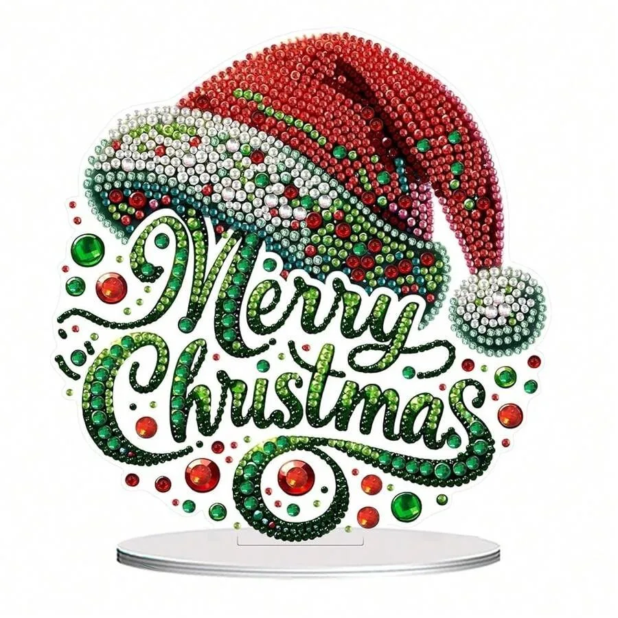 

Fairyland JinWenn Decor For Home Diamonds Art Kit Decorations Christmas Hat Diamonds Painting Kit For Adult Tabletop Gift DIY 5