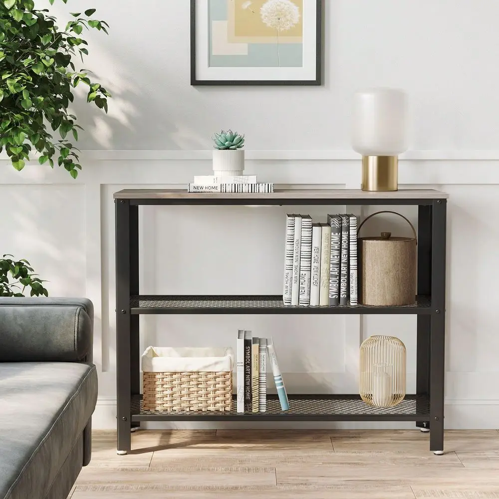 

40 Console Table, 3Tier Entryway Table With Storage Shelf, Narrow Sofa Table For Living Room, Hallway, Entrance Hall, Corridor,
