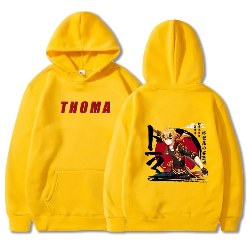 

Толстовка THOMA Genshin Impact, Мужская винтажная спортивная одежда в стиле хип-хоп, пуловер в стиле Харадзюку, Модный зимний топ унисекс