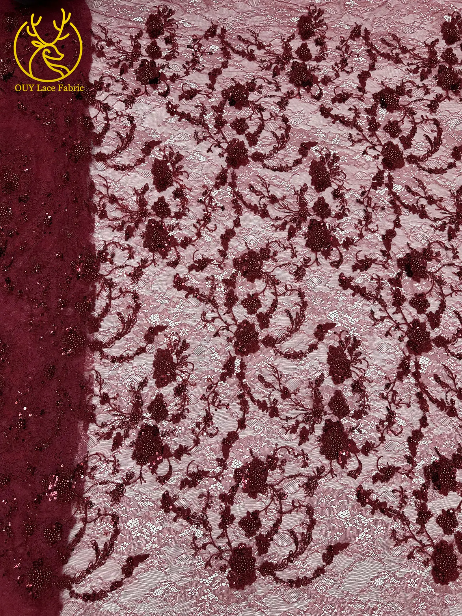 Afrikanischer Spitzenstoff, französische Kordelstickerei, Perlen, Pailletten, Tüllnetz für Damen, Hochzeit, Party, Kleid, Nähen, hohe Qualität, 5 Yards – Detail 14