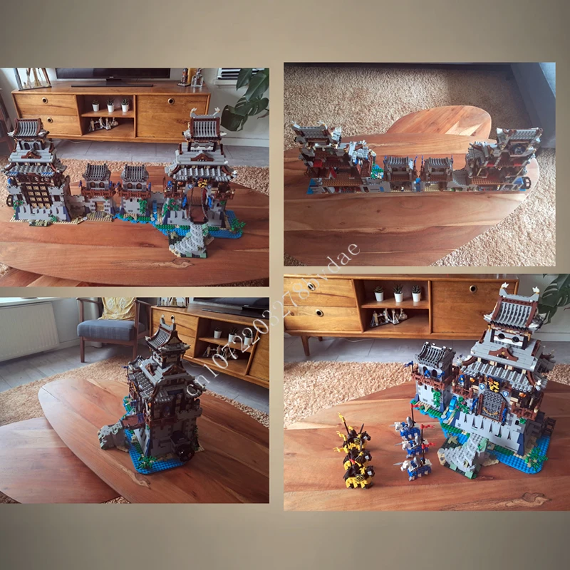 3680PCS MOC Medieval Castle Building Block Model Horse Warriors Castle Technical Brick DIY Assembly Toys For Child Holiday Gifts