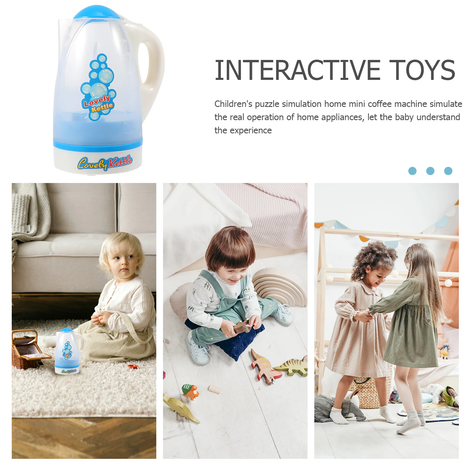 電気ケトルのおもちゃ 子供用キッチンアクセサリー ミニホームプレイ用家電 音楽付き