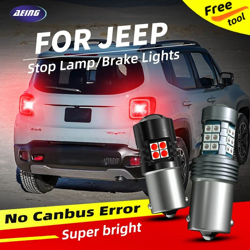2szt LED Światła stopu Blubs Red No Error Dla Jeep Renegade SUV BU B1 2014 2015 2016 2017 2018 2019 Tylne światło z żarówkami