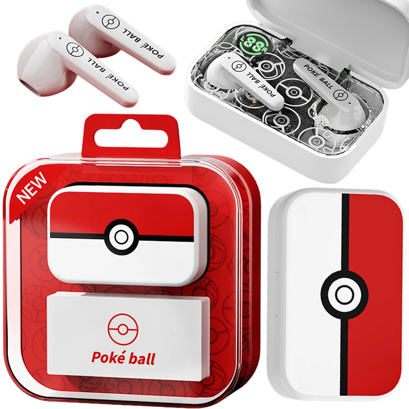 Беспроводные Bluetooth-наушники Pikachu Pokeball с шумоподавлением, новые спортивные наушники со стереозвуком для телефона 2025