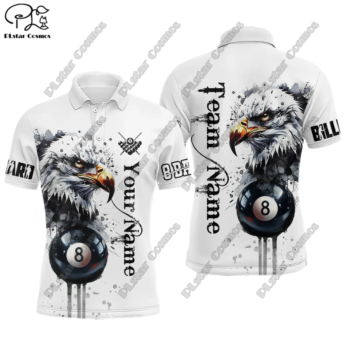 New Custom Name Polo Shirts Fun Billiard Jerseys Personalized Billiard Club League Shirts 3D Printed Polo Shirts T-Shirts t-1