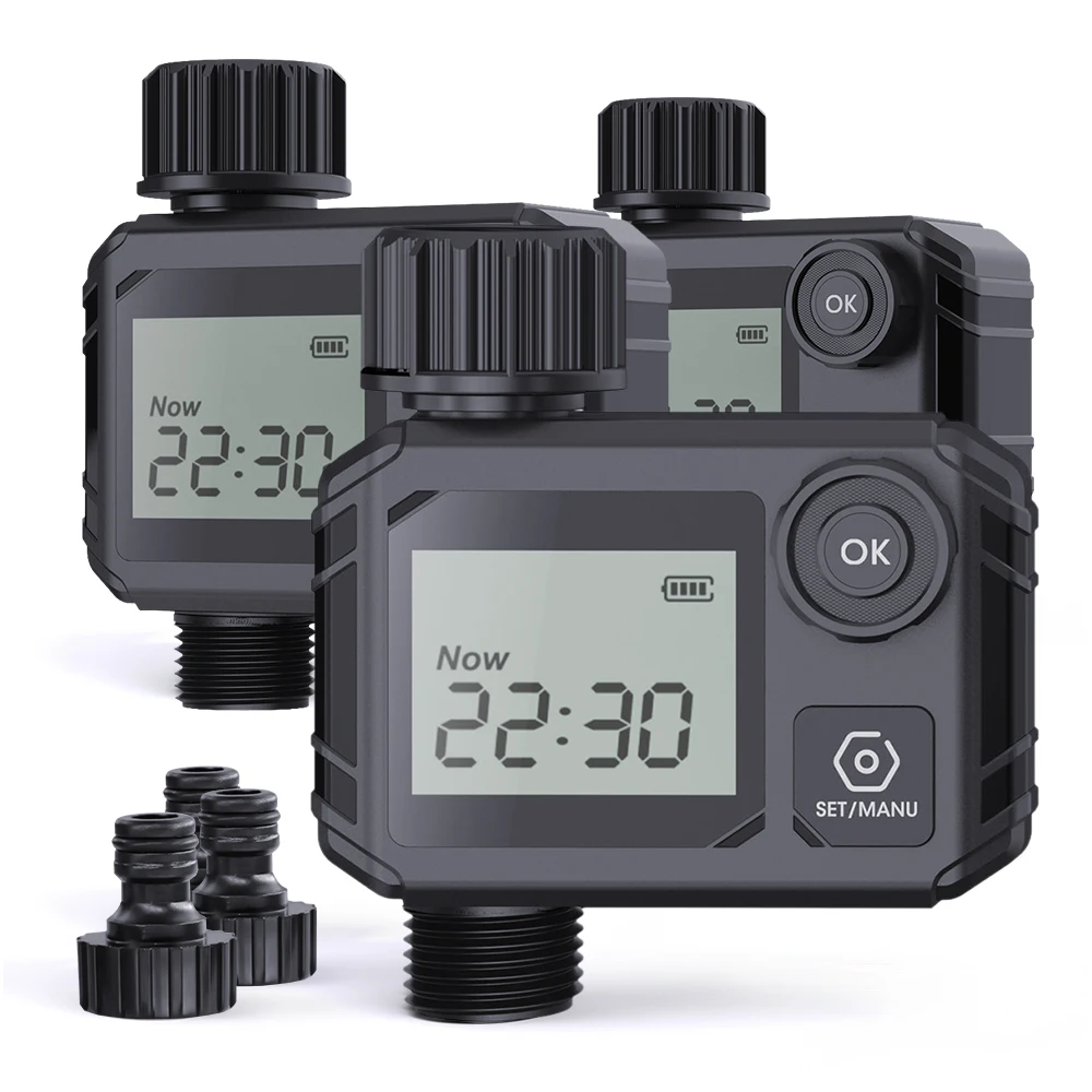 

Automatic Garden Water Timer Digital Programmable Controller Hose Sprinkler Irrigation Timer IP55 Waterproof Rain Delay Yard
