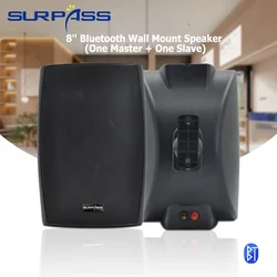 Home 2pcs Wall Bluetooth Speaker 8inch 60W Built-in Class D Digital Amplifier Music Speaker System for Coffee Shop Hotel Store