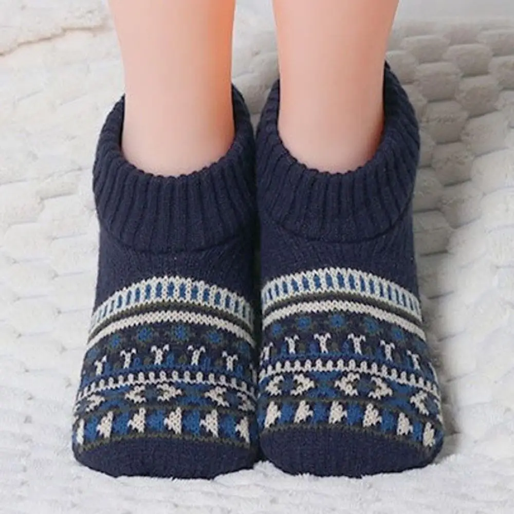 Nowe Grube Ciepłe Skarpety Antypoślizgowe Krótkie Zimowe Skarpety Puszyste Skarpety-Kapcie Damskie Męskie