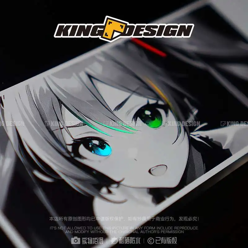 Hatsune Miku Anime Girl's Second-dimensional Wife Sticker Laser Car Sticker Triangle Window Glass Waterproof Decorative Sticker