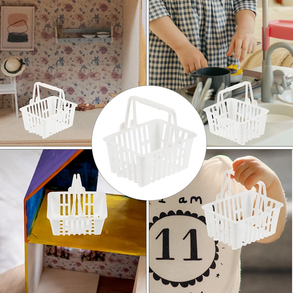 12 Pcs Mini Shopping Basket Candy Toys Miniature Tote Plastic Baskets Small Simulation Baby Children’s