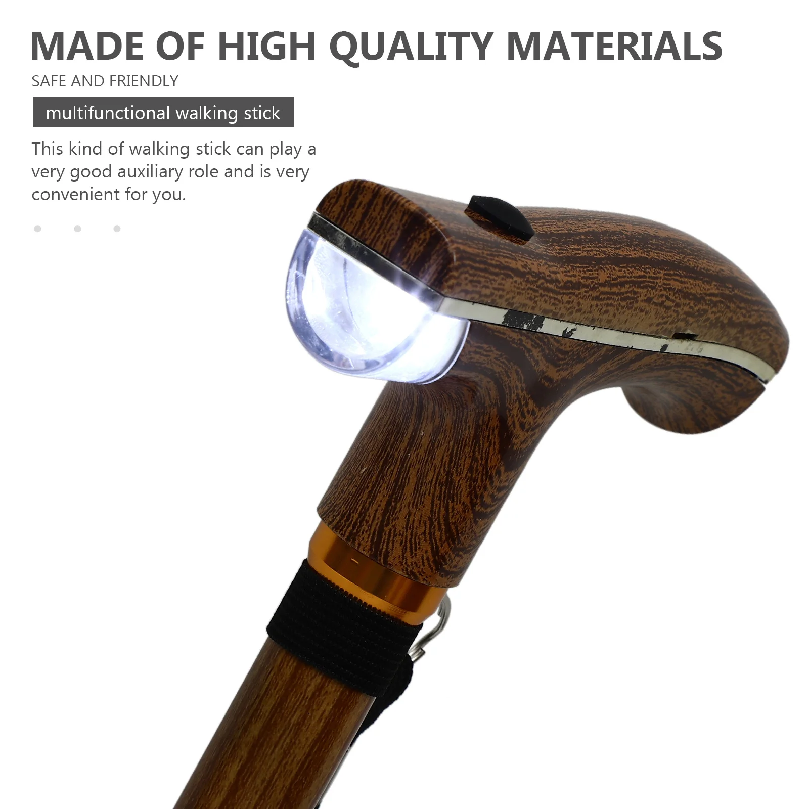 

1Pcs Portable Adjustable Walking Stick Anti-Skid Elderly Walking Pole for Hiking Mountaineering Outdoor Activities