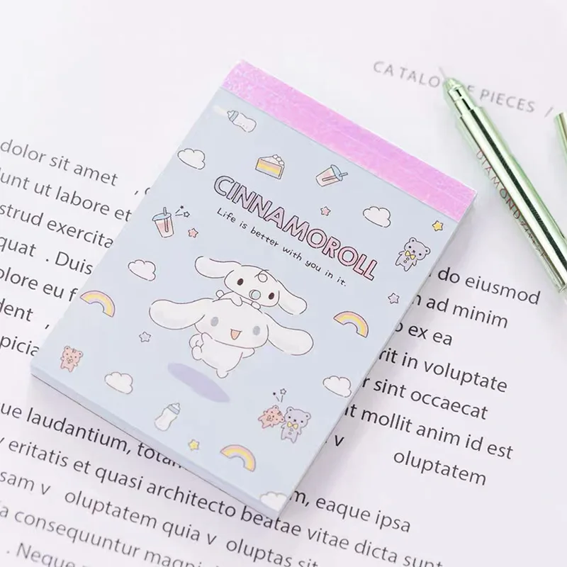 Sanrio-Cuaderno de dibujos animados para escribir a mano, libreta pequeña con tapa antiadherente, libro de mensajes Ins