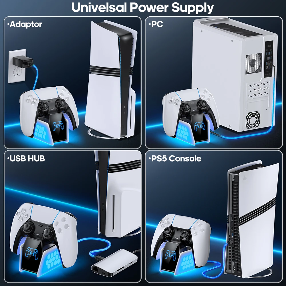 Single PS5 Controller Charger Charging Station Docking for Playstation 5 DualSense Controller PS5 Fast Charging Station Stand