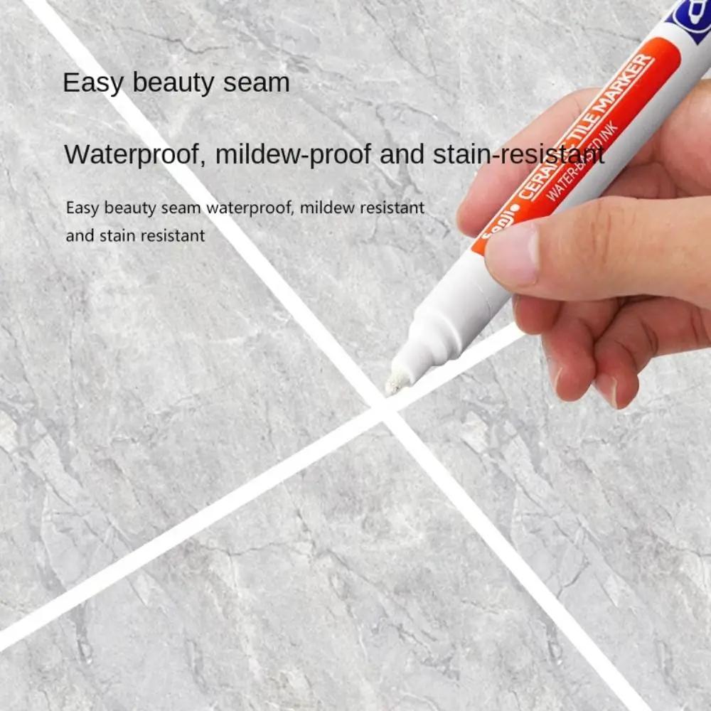 Impermeável azulejo branco Grout Pen, Wall Seam Pen, Única cabeça, Telha cerâmica Beleza Costura Pen, 10 cores opcionais