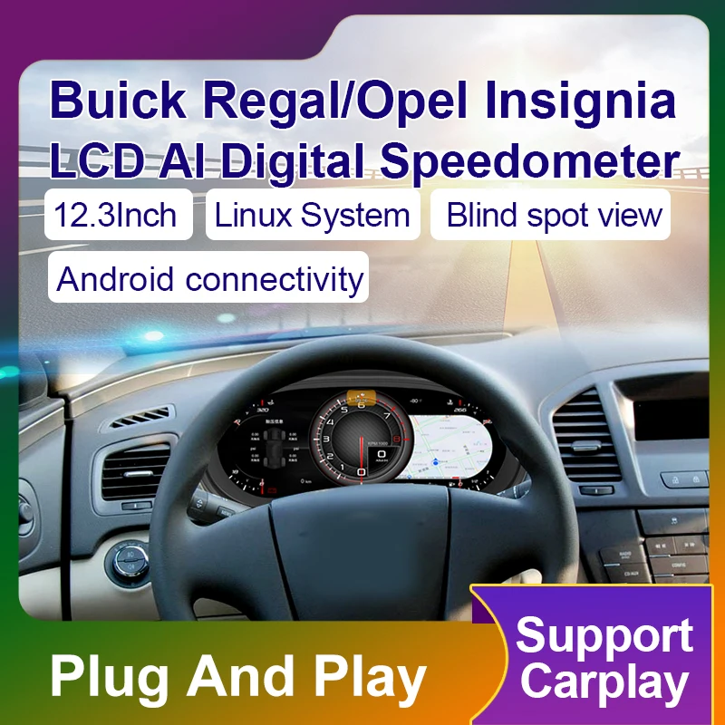 

Цифровая приборная панель KD для Buick Regal/Opel Insignia 2009-2015, 12.3-дюймовый ЖК-дисплей с CarPlay, Android Auto и навигацией