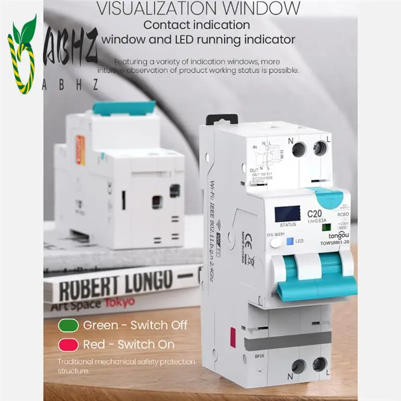 

ABHZ-TONGOU Tuya Wi-Fi Умный автоматический выключатель Автоматический выключатель остаточного тока с защитой от перегрузки по току и утечки