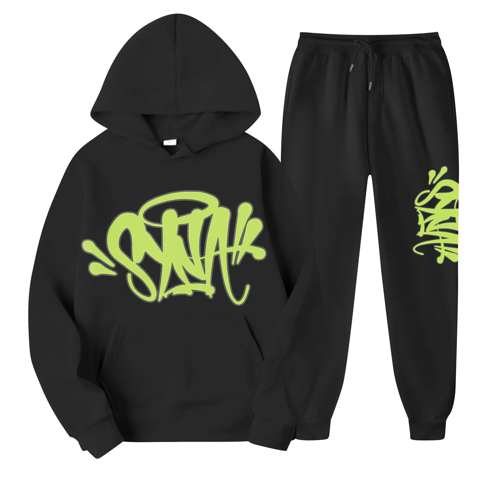 

Autumn Winter Man and Women'S Hooded Long Sleeve Long Pants Letter Printed Sports Sweatshirt Set Hip Hop Harajuku Hoodie Set