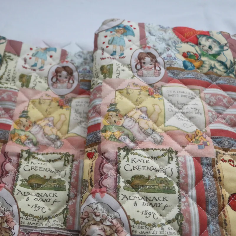 

Korean retro cat cartoon patchwork print autumn and winter cotton-padded quilted clothing diy fabric