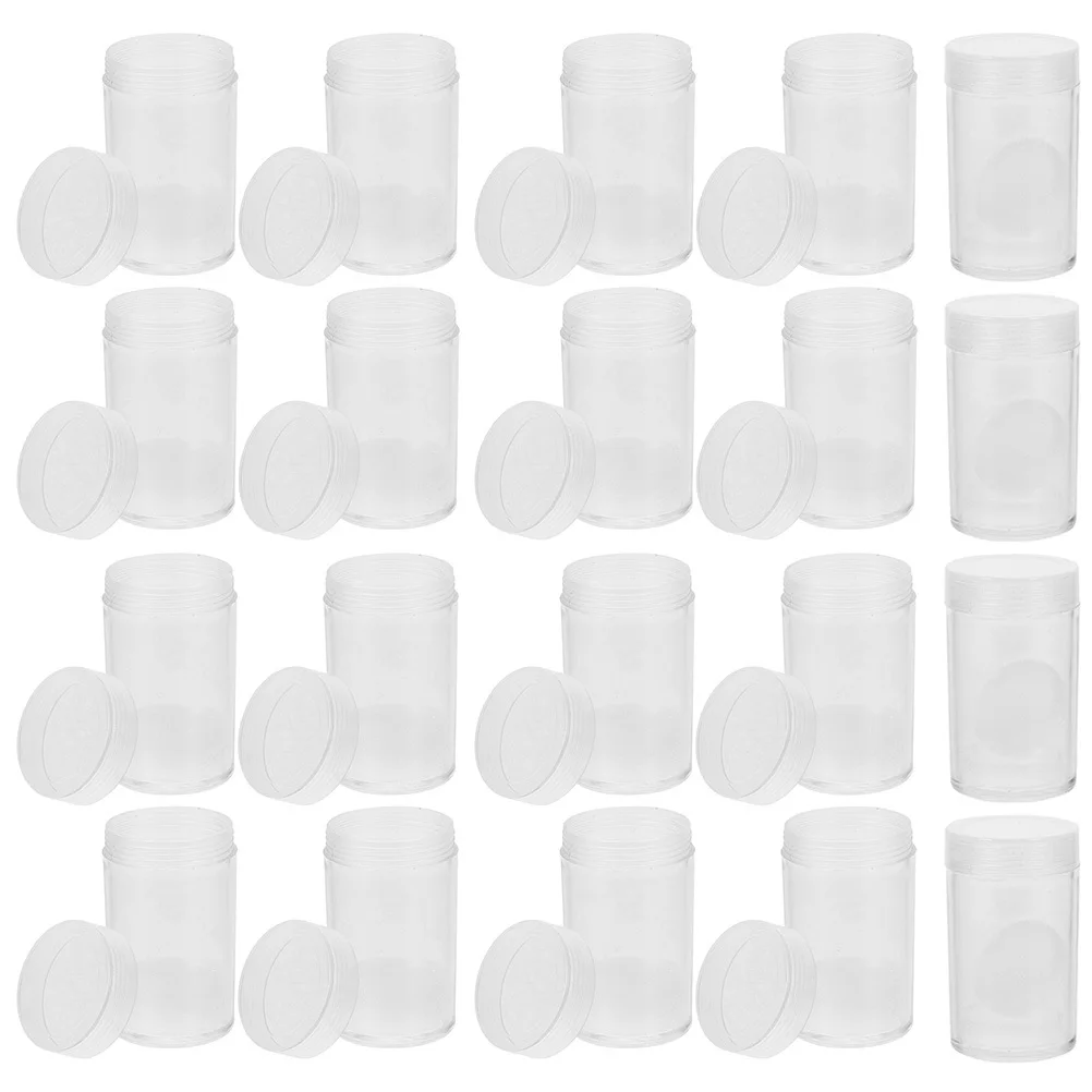 20 stücke Kunststoff Münze Box Transparent Runde Halter Für Münze Sammlung Lagerung Fall Organizer Container Keeper Kapsel Liefert