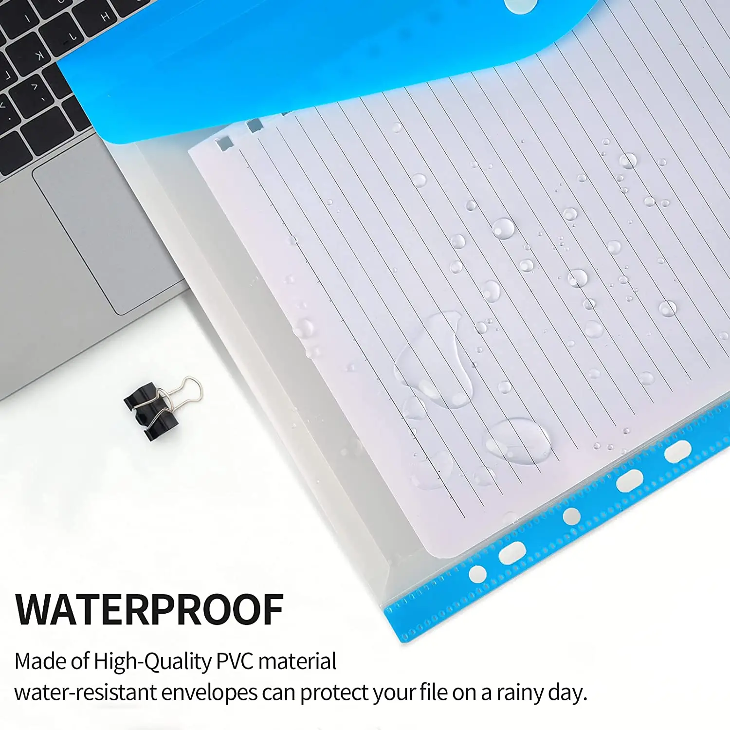 6pcs A4 Poly Envelopes Pouch Clear File Bags with Snap Button File Folders Document Organizer for Stationery Tools Organization