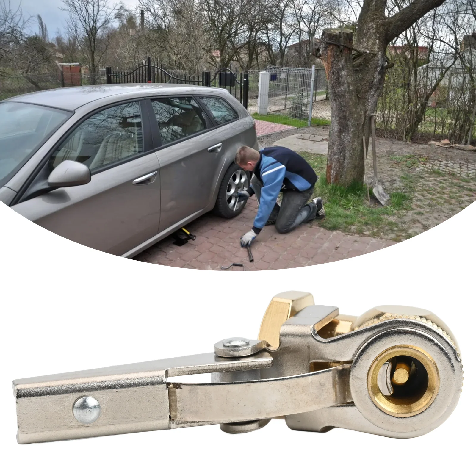 

Сверхмощный клапан накачки шин, 14-дюймовое сопло, совместимое с велосипедами, мотоциклами и автомобилями, эффективный контроль расхода воздуха