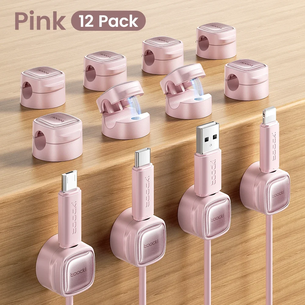 Toocki LX06 Kabel Organizer Magnetische Draad Clips 6/12PCS voor Mobiele Telefoon Kabels Stekkerdoos Toetsenbord Oortelefoons Magneet kabelhaspel
